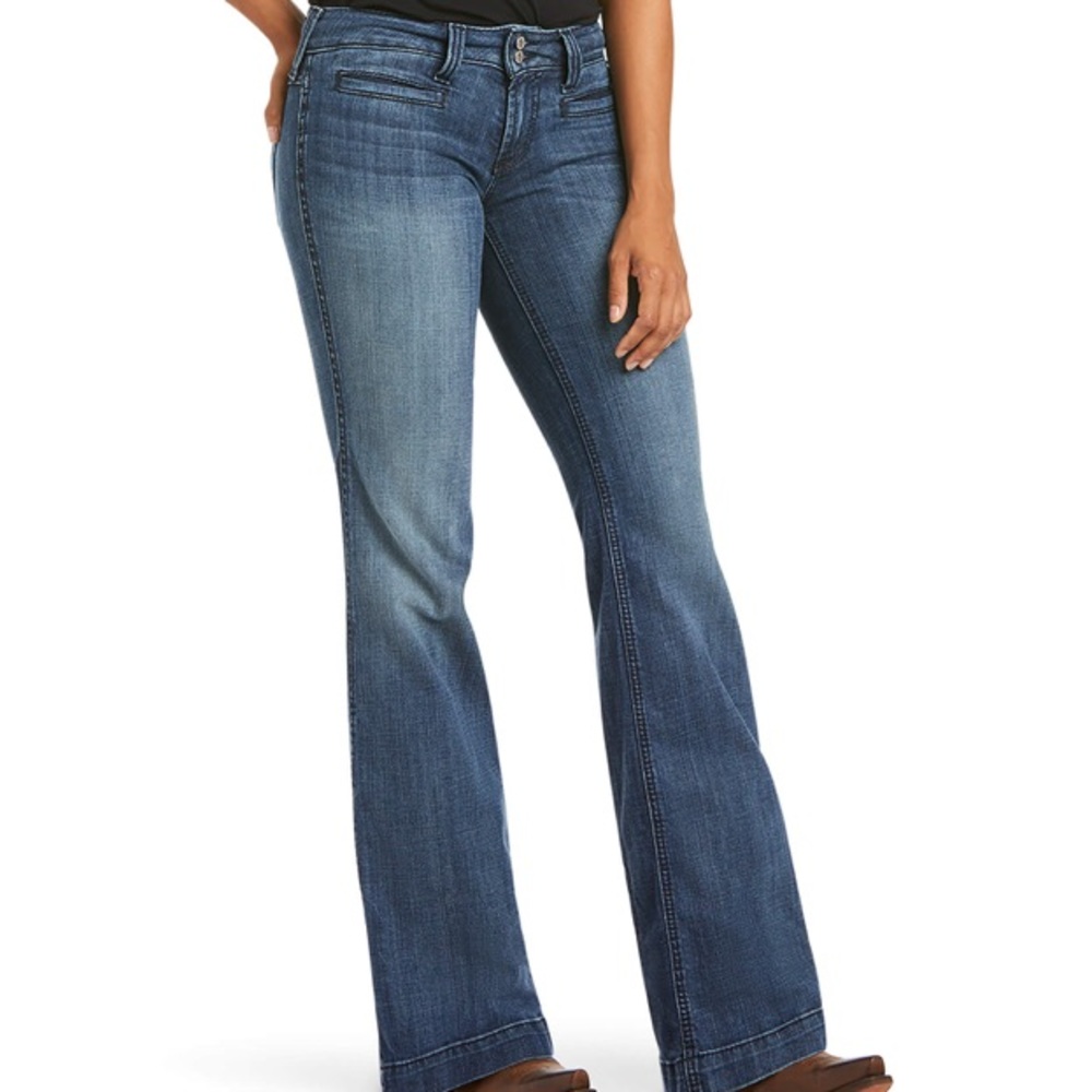 WOMEN'S ARIAT JEANS

Trouser Mid Rise Stretch Outseam Ella Wide Leg Jean